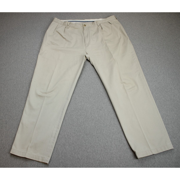 Polo Ralph Lauren Pants Mens Size 38 x 30 Khaki 100% Cotton Classic Fit Pleated - Picture 1 of 8